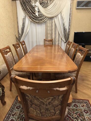 Masa və oturacaq dəstləri: Qonaq otağı üçün, Açılan, 8 stul — 3