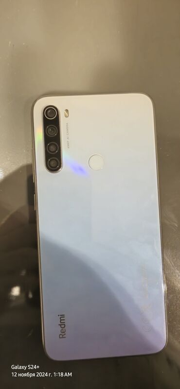 islenmis telefonlar ucuz: Xiaomi Redmi Note 8, 32 GB, rəng - Ağ, 
 Sensor, Barmaq izi, İki sim kartlı