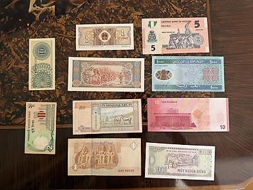 İncəsənət və kolleksiyalar: Kolleksiya üçün dünya ölkələrinə aid kağız pullar dəsti. Setin — 2
