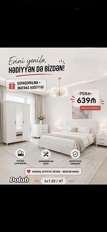 Məhsul: Yataq otağı dəsti – “Dolab” Təsvir: - Minimalist, ağ rəngli lalafo.az -da Məhsul: Yataq otağı dəsti – “Dolab” Təsvir: - Minimalist, ağ rəngli