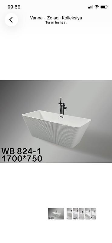 hamam tavanları: Yeni Vanna, Akril, 150x70 sm, Pulsuz çatdırılma, Rayonlara çatdırılma — 2