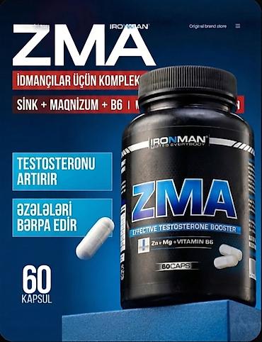 maqnezium tablet: ZMA – idmançılar üçün kompleks qida əlavəsi Məhsul: IRONMAN ZMA — 1
