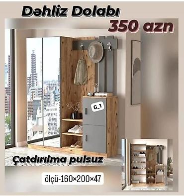 трюмо в прихожую: Dəhliz dolabı – funksional və müasir dizayn - Ölçü: 160 × 200 × 47 sm — 1
