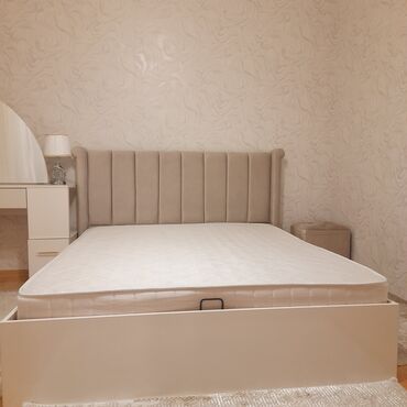 Кровати: Двуспальная кровать, С подъемным механизмом, С матрасом, Без выдвижных ящиков, Азербайджан