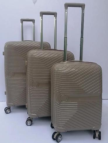 Putni koferi i torbe: Komplet kofera – 3 veličine, bež boja - Materijal: tvrda školjka — 1