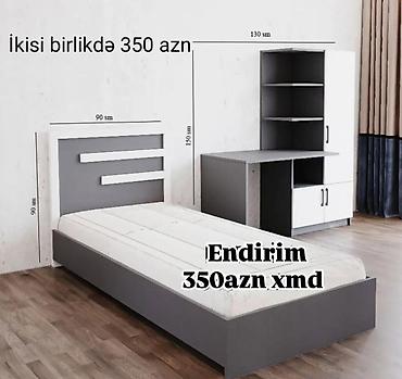 ders masasi: Uşaq/yeniyetmə otağı üçün dəst: tək nəfərlik çarpayı və künc iş — 1