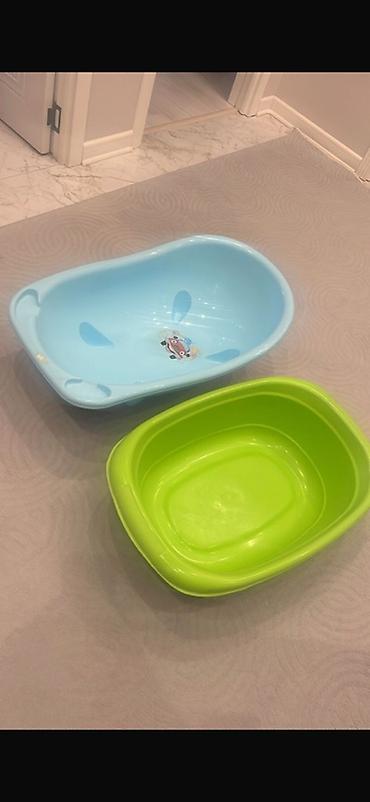 usag vannasi: Uşaq üçün plastik vanna və əlavə çoxməqsədli leğən dəsti - Mavi — 1