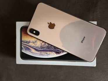 Apple iPhone: IPhone Xs Max, 64 GB, Qızılı, Simsiz şarj, Face ID, Sənədlərlə