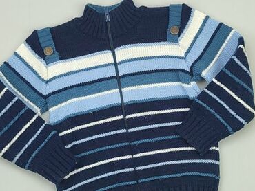 niebieski sweterek rozpinany: Bluza, 4-5 lat, 104-110 cm, stan - Dobry