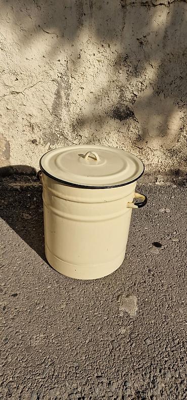 işlənmiş setka: Qazan, rəng - Sarı, Çuqun, 5-dən çox l, 20 sm, SSRİ — 1