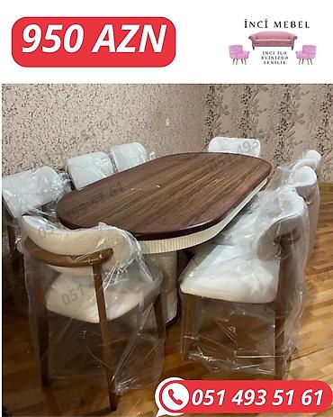 radius: Qonaq otağı üçün, Yeni, Açılmayan, Oval masa, 8 stul — 1