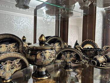 Чайные наборы и сервизы: Обеденный набор, цвет - Черный, Фарфор