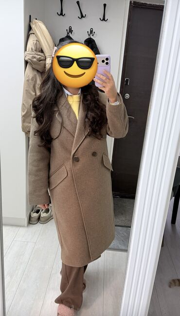 Пальто: Пальто, Халат, Зима, Длинная модель, Двубортная модель, M — 3