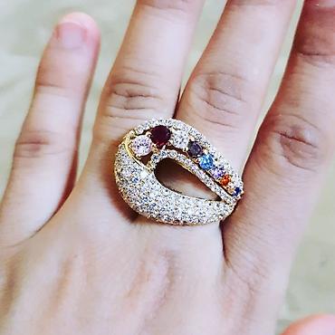 Ювелирные изделия: Обручальные, Кольцо, Swarovski, Желтое золото, 750 проба, Топаз — 4