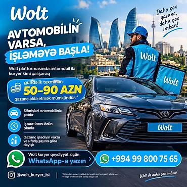 uber surucusu: Sürücü-kuryer tələb olunur, Şəxsi nəqliyyat vasitəsi ilə, Gündəlik ödəniş, Təcrübəsiz — 1
