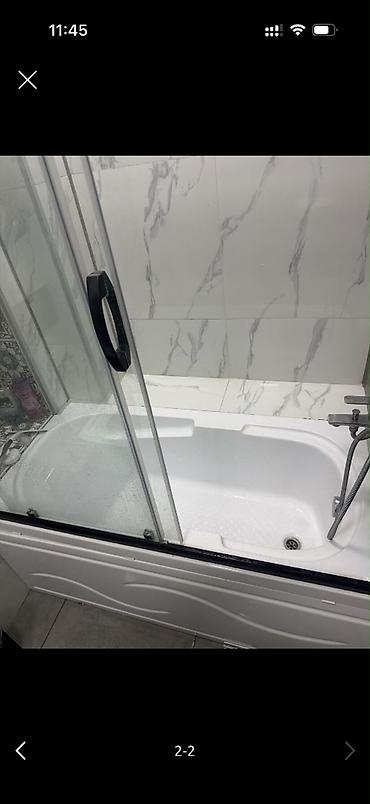 akril şüşə: Hamam üçün vanna - Material: akril, hamar və asan təmizlənən səth - — 2