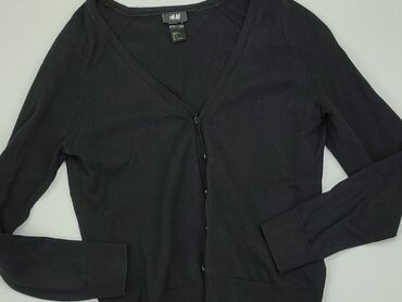 czarne t shirty damskie w serek: Kardigan, H&M, S, stan - Dobry