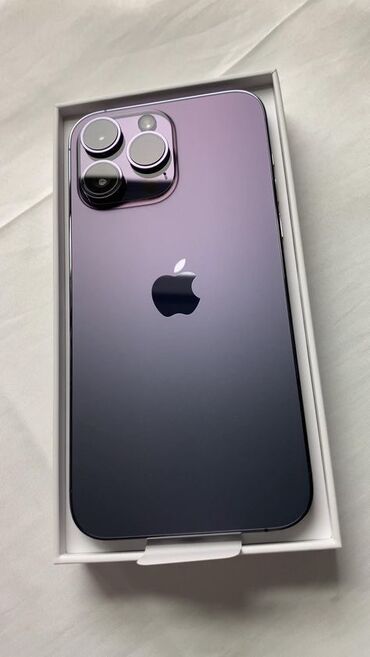 Apple iPhone: IPhone 14 Pro Max, Б/у, 1 ТБ, Deep Purple, Зарядное устройство, Защитное стекло, Чехол, 89 %