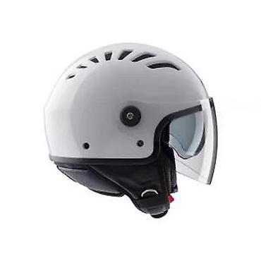 Oprema za bicikliste: Otvorena moto kaciga – bela, urbano/skarlet dizajn - Tip — 15