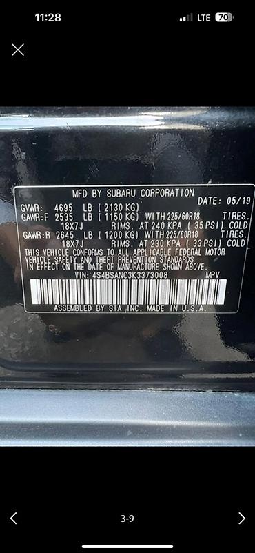 Subaru: Subaru Outback: 2019 г., Универсал at lalafo.kg — 7 Subaru: Subaru Outback: 2019 г., Универсал — 7