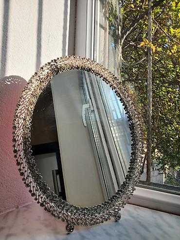 guzgu komod: Güzgü Masaüstü, Oval, Makiyaj üçün, Naxışlı — 1