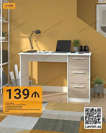 Sifarişlə mebel: Düz masa, Stulsuz, Polkasız, Siyirməli, Sadə laminat — 1