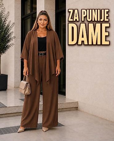 termo helanke: Fa, Elegantni ženski komplet – kimono kardigan + široke pantalone - — 6