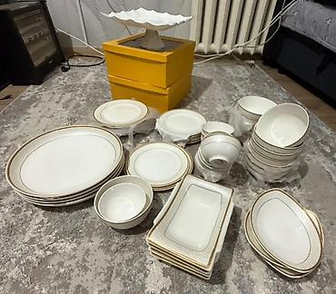 Наборы посуды: Фарфоровый столовый сервиз с золотым кантом 24 персоны Состав и — 11