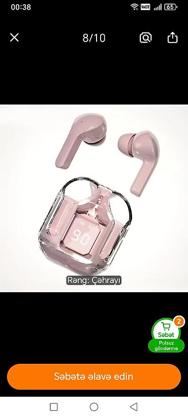 sony mp3 player: Yeni Simsiz (Bluetooth) Qulaqcıqlar, rəng - Çəhrayı — 1