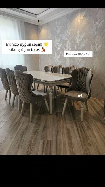 Dolablar: Qonaq otağı üçün, Yeni, 8 stul