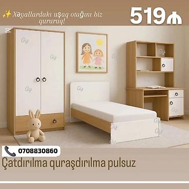 usag maneji: Uşaq otağı mebel dəsti Tərkib: - 2 qapılı şkaf: yuxarı hissə asılqan — 1