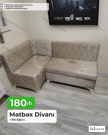 Диваны: Məhsul: Mətbəx divanı Ölçü: 170 × 120 sm Qiymət: 180 ₼ - — 1