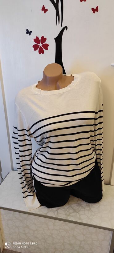 Women's Sweaters, Cardigans: L (EU 40), Single-colored, Stripes