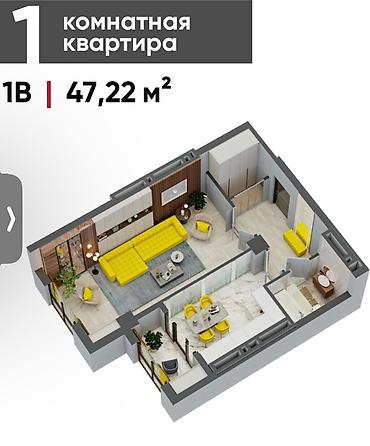 Продажа квартир: 1 комната, 47 м², ул. Горького / Алматинка Элитка, 11 этаж, ПСО (под самоотделку) — 2