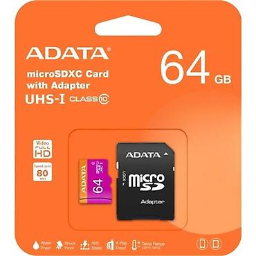 Memorijske kartice za kamere: ADATA microSDXC memorijska kartica 64 GB + SD adapter - Kapacitet: 64 — 2