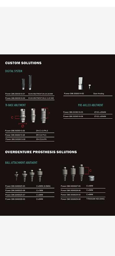 Digər tibbi məhsullar: Qiymətə abatmentdə daxildir. Powerbone Dental Implant – SLA Active — 9