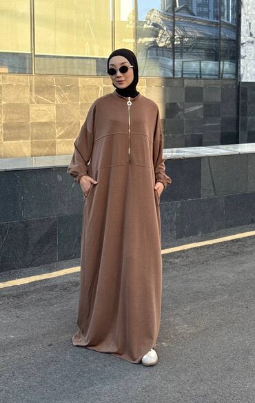 Повседневные платья: Повседневное платье, Осень-весна, Длинная модель, Оверсайз, Стандарт — 3