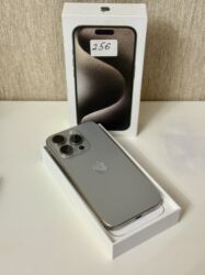 скупка компьютерных комплектующих: IPhone 15 Pro, Б/у, 256 ГБ, White Titanium, Зарядное устройство, Защитное стекло, Чехол, 90 %
