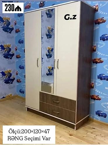 ayna qapi: Üç qapılı paltar şkafı – güzgülü model - Ölçülər: 200 × 120 × 47 sm - — 1