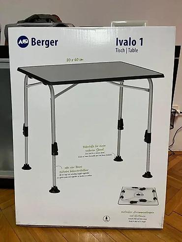 Oprema za kampovanje: Berger Ivalo 1 – sklopivi kamp sto 80 x 60 cm - Dimenzije ploče: 80 x — 3