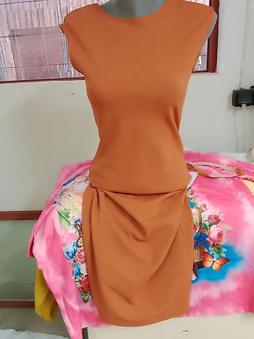 tn pertle: ZARA WOMAN elegantna haljina bez rukava u toploj terakota/narandžastoj — 1