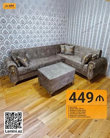 Divan və kreslo dəstləri: Künc divan dəsti – La Mini Xüsusiyyətlər: - Ölçü: 280 × 200 sm - — 1