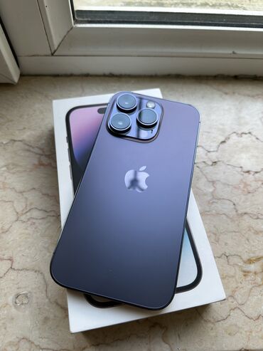 iphone ikis: IPhone 14 Pro, 128 GB, Deep Purple, Face ID, Simsiz şarj, Sənədlərlə