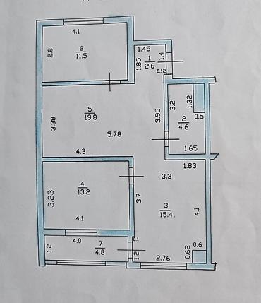 джалал: 3 комнаты, 72 м², Джал-15 Элитка, 12 этаж, Косметический ремонт — 5