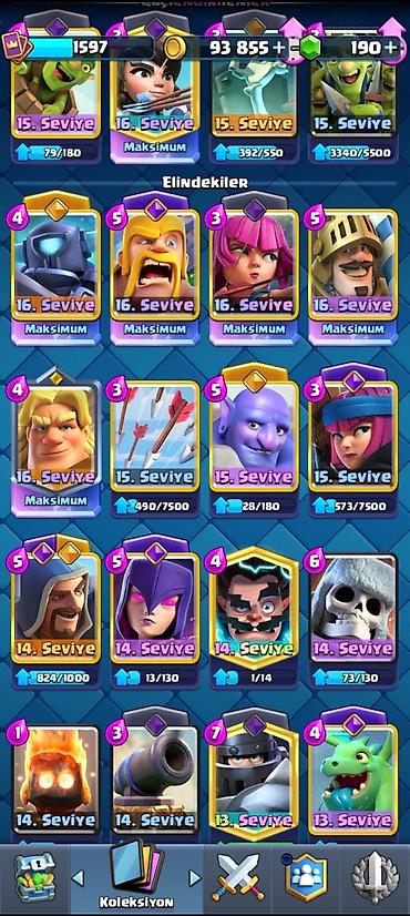 İdman və hobbi: Clash Royale hesabı – yüksək səviyyəli kolleksiya - Kral Səviyyəsi — 2