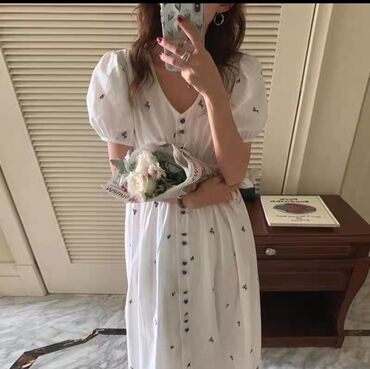 национальная платья на прокат: Күнүмдүк көйнөк, Корея, Жай, Узун модель, M (EU 38)