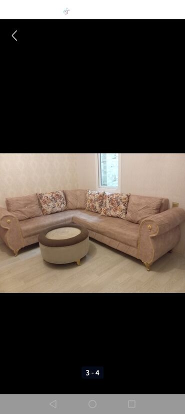 Mebel: Künc divan, İşlənmiş, Açılan, Bazalı, Nabuk, Çatdırılma yoxdur