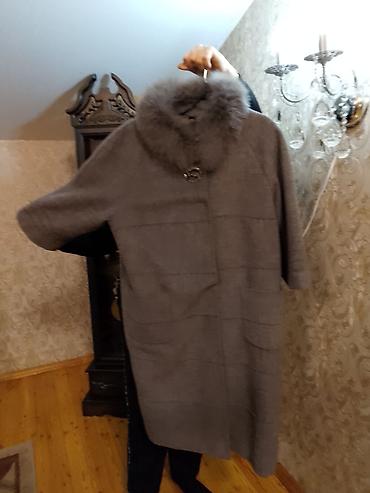 termo geyim: Qadın paltosu – boz rəng, qış üçün - Model: Dizdən aşağı uzunluqda — 2