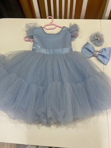 платье двойка: Детское платье, цвет - Голубой, Новый