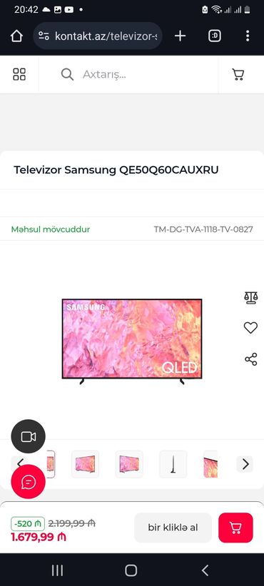 televizor qiymetleri: Yeni Televizor Samsung QLED 49" 4K (3840x2160)